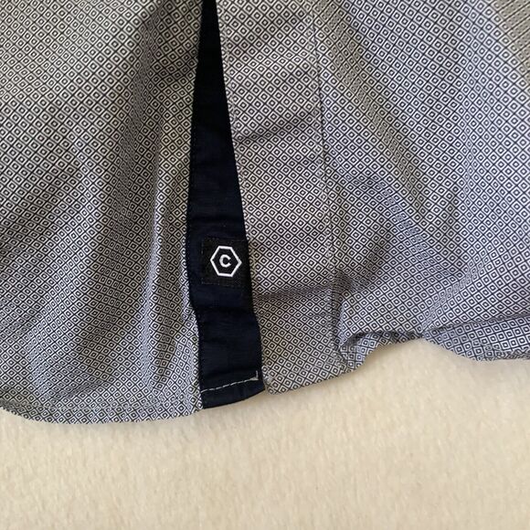 Men Connor Short‎ Sleeve Button Down Geometric Diamond Print Size 2XL Slim - Picture 7 of 8